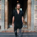 Men's Bamboo Kurta Shirt: Asymmetrical Boho Tunic Top