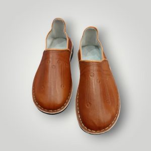 Handmade Moroccan Leather Babouche Stylish Brown Slippers Men