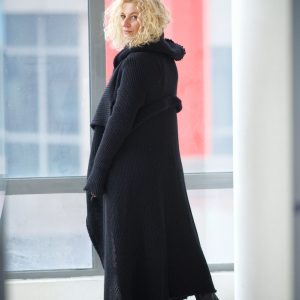 Long Black Cardigan Wool For Women Knitted Winter