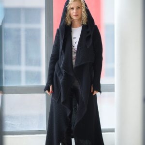 Long Black Cardigan Wool For Women Knitted Winter