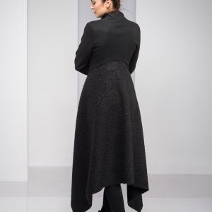 Black Winter Coat For Women Asymmetric Long Wool
