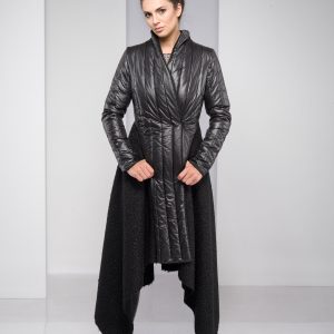 Cyberpunk Maxi Wool Coat Quilted Gothic Jacket Plus
