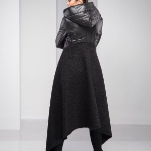 Maxi Coat For Women Winter Merino Wool Black