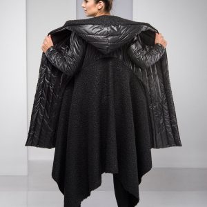 Cyberpunk Maxi Wool Coat Quilted Gothic Jacket Plus