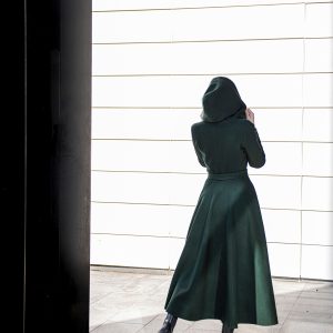 Hooded Wool Coat With Belt Princess Winter Swing