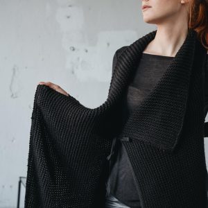 Merino Wool Knit Long Vest Sleeveless Cardigan