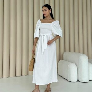 Linen Wrap Dress Reversible Summer Casual Midi Eco