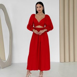 Linen Wrap Dress Reversible Summer Casual Midi Eco