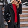 Wool Coat Women Short Overcoat Minimalist Jacket With