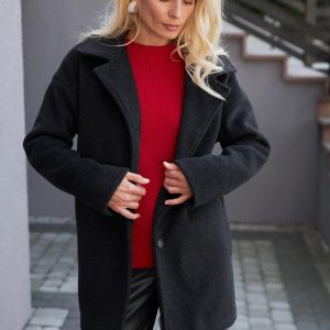 Wool Coat Women Short Overcoat Minimalist Jacket With