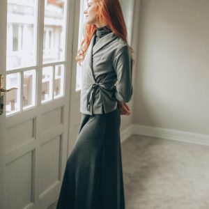 Wool Wrap Cardigan Shawl Collar Adjustable Fit Autumn