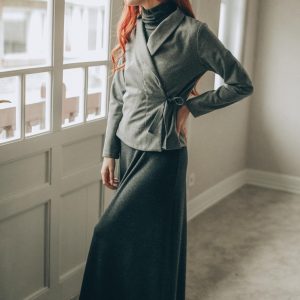 Wool Wrap Cardigan Shawl Collar Adjustable Fit Autumn